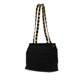 サルヴァトーレフェラガモ ヴァラ チェーン トートバッグ ショルダーバッグ AU-21 5252 ブラック キャンバス レザー レディース Salvatore Ferragamo 【中古】